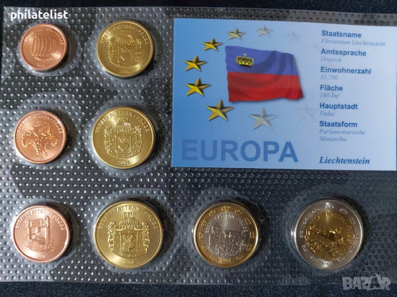Пробен Евро Сет - Лихтенщайн 2004, снимка 1