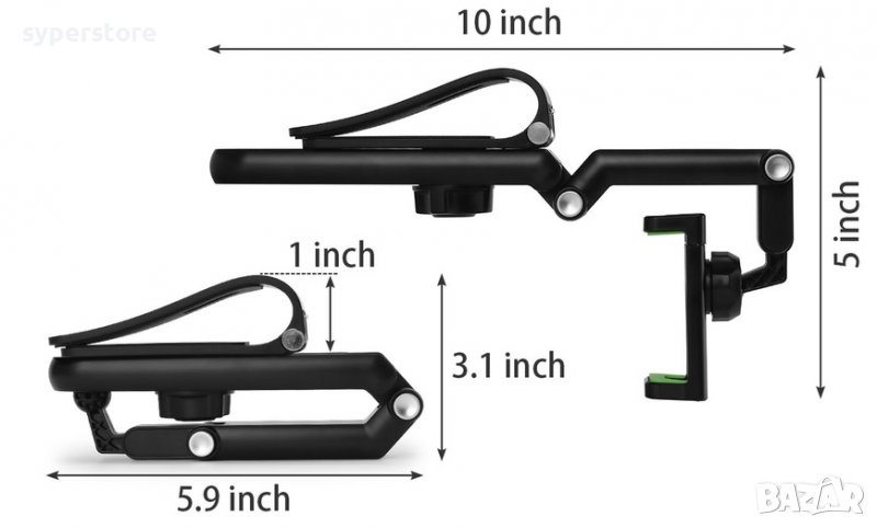 Стойка за Телефон за кола за сенника Digital One SP00719 дълго рамо универсална Смартфон Car Holder , снимка 1