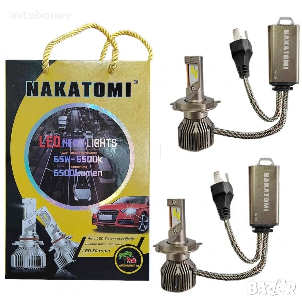 LED система NAKATOMI M5 - H4 - 12-24V/65W-Canbus, комплект/2 бр./, снимка 1