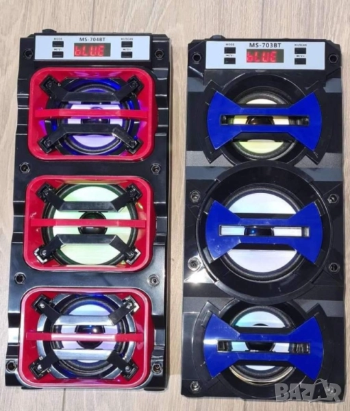 Колона MS-703BT - навсякъде с вас! Свързва се чрез Bluetooth. Говорители - 3 бр. Мощност - 12 W. LED, снимка 1