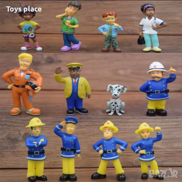 12бр фигурки Пожарникар подходящи за торта или игра, снимка 1