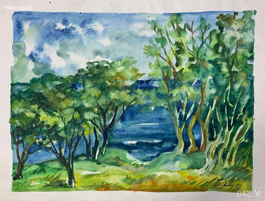 ЕМА ЦОНЕВА акварел/ пейзаж, снимка 1