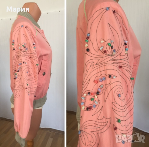 М размер Marc by Marc Jacobs Дамско Яке Протелтно Есенно Марк Джейкъбс Розово Прасковено Камъни, снимка 12 - Якета - 51869575