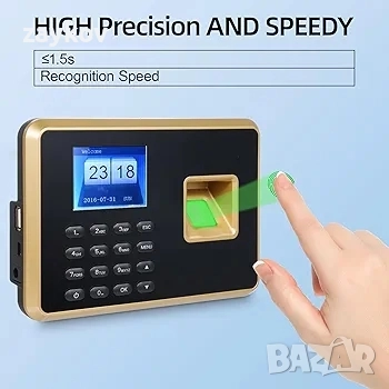 Детектор за присъствие на служители Bisofice A2 със сканиране на пръстови отпечатъци, снимка 6 - Друга електроника - 51761657