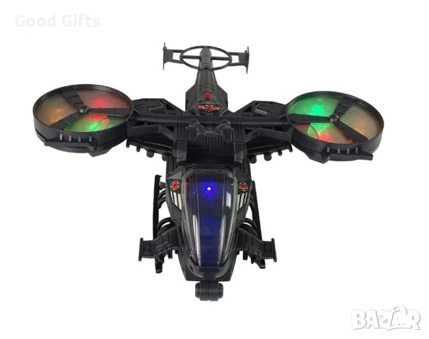 Детски хеликоптер тип дрон със светлини и звуци, снимка 4 - Влакчета, самолети, хеликоптери - 42916994