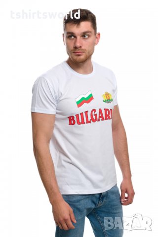 Нова мъжка тениска с трансферен печат България, знаме и герб, снимка 3 - Тениски - 27995178