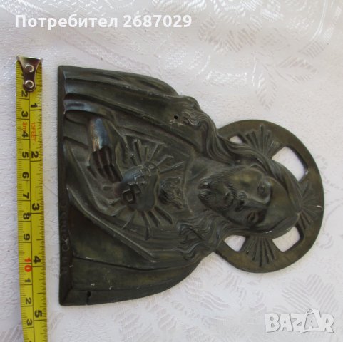  Исус сърце  пано религия метал, подпис, автор, снимка 10 - Други ценни предмети - 29577885