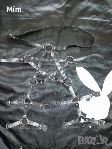  Кожен чокър / харнес , снимка 2 - Бельо - 44712798