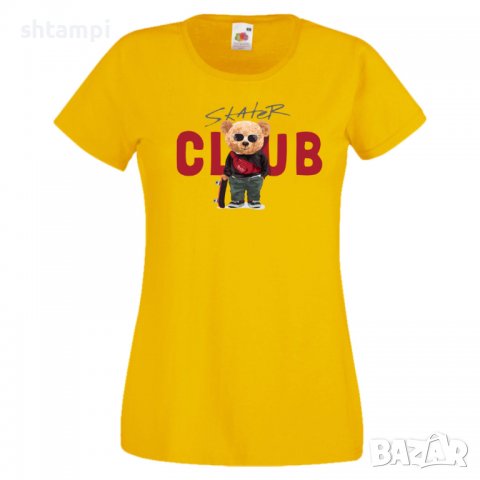 Дамска тениска bear Skater CLUB,Мече,Меченце,Животно, Играчка,Изненада,Подарък,Повод,, снимка 10 - Тениски - 37292171