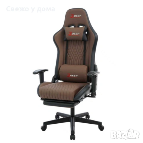 Ергономичен геймърски стол с поставка за крака, регулируема височина и 3D подлакътници, снимка 5 - Столове - 54052665