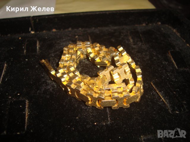 ДЕБЕЛО ПОЗЛАТЕН ВИНТИДЖ УНИСЕКС МОДЕЛ ЛАНЕЦ РЯДКА ПЛЕТКА ЗДРАВ ОТЛИЧЕН СТИЛЕН ЮВЕЛИРНА РАБОТА 24826, снимка 12 - Колиета, медальони, синджири - 34339513