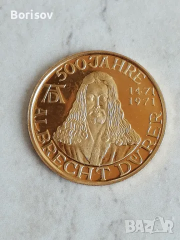 Юбилейна златна монета/медал 21.6 К, снимка 1