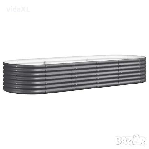 vidaXL Градинска повдигната леха поцинкована стомана антрацит