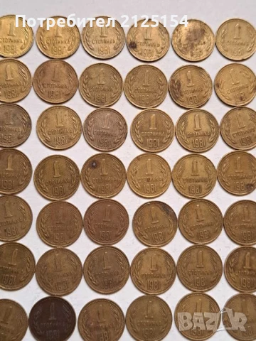 1 стотинка 1981 г.- лот от 58 бр., снимка 8 - Нумизматика и бонистика - 51243140