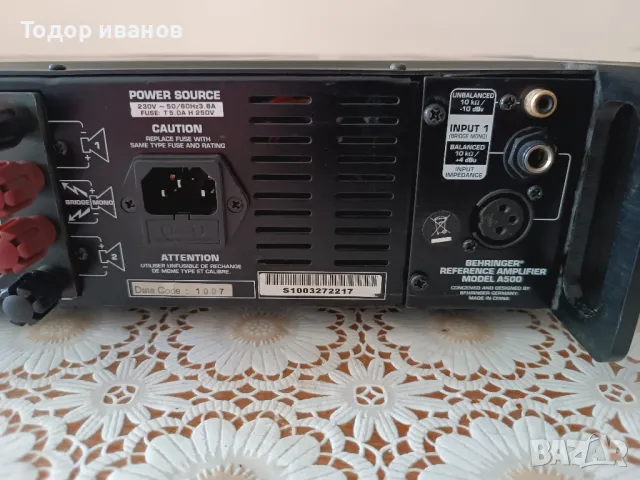  Behringer-A500, снимка 7 - Ресийвъри, усилватели, смесителни пултове - 49007950