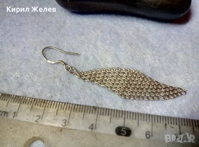 НЕЖНА ПОСРЕБРЕНА АРТ ОБЕЦА от БЛАГОРОДНА СТОМАНА ФИНА ВИНТИДЖ ПЛЕТКА 49412, снимка 2 - Обеци - 48901607