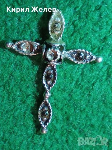 СТАРО СРЕБЪРНО КРЪСТЧЕ СРЕБРО 925 КРЪСТ с КРИСТАЛЧЕТА  25679, снимка 10 - Колиета, медальони, синджири - 35804401