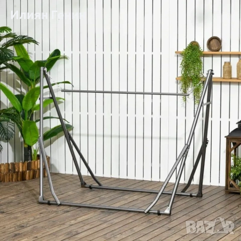 Стойка за хамак Outsunny 2 в 1, снимка 2 - Градински мебели, декорация  - 53968539