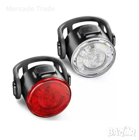 Комплект фар и Стоп за велосипед Mercado Trade, USB, снимка 2 - Аксесоари за велосипеди - 49881797