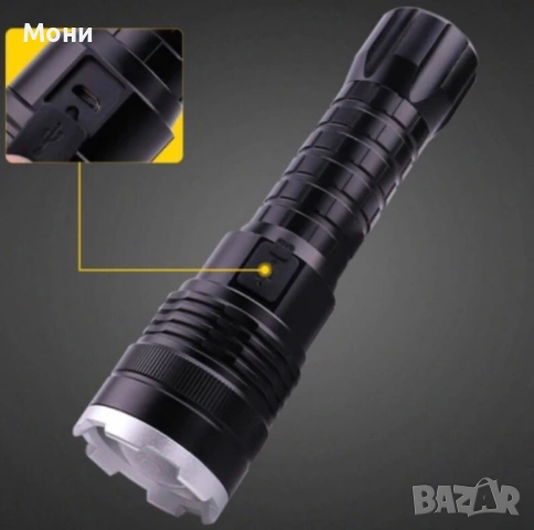 ULTRA LED фенер P90, алуминий, регулируем фокус, 5 режима на светене, водоустойчивост, 8800mAh, снимка 4 - Прожектори - 53917035