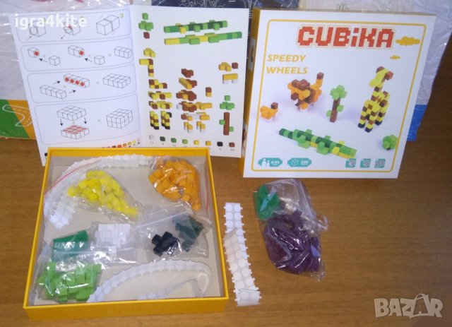 Cubika - 3 модела Цветни дървени кубчета строител за изграждане различни конструкции., снимка 9 - Образователни игри - 34939312