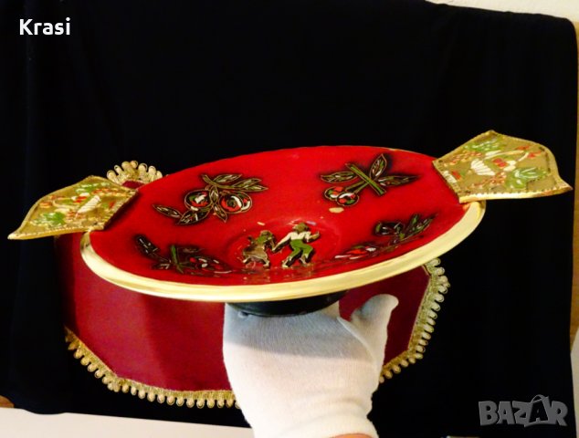 Висока бронзова фруктиера Израел 38 см.,720 гр. , снимка 2 - Антикварни и старинни предмети - 33932216