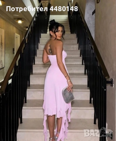 Розова рокля, снимка 3 - Рокли - 50930876