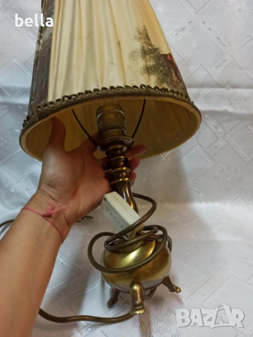 УНИКАЛНО СТИЛНА НЕМАСКА НОЩНА ЛАМПА С ЛОВНИ СЦЕНИ, снимка 7 - Антикварни и старинни предмети - 50554170