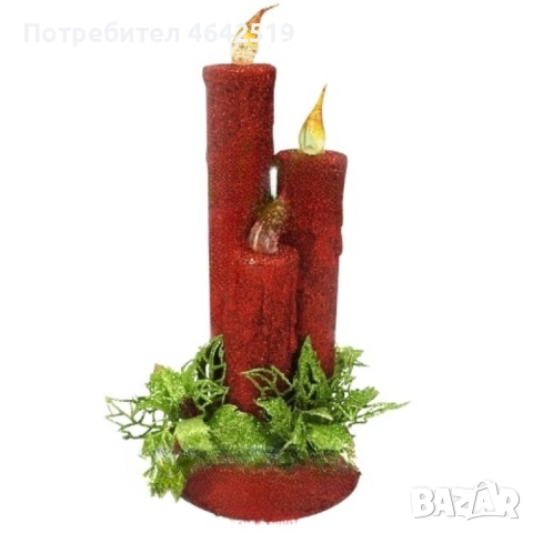 Коледна магия с три бляскави LED свещи, снимка 3 - Декорация за дома - 52336849