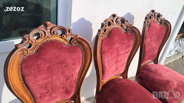 Столове Рококо орех-3 бр., снимка 6 - Столове - 52825463
