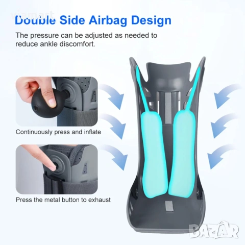 Ортопедична шина за глезен Salorie с въздушна компресия, Тип ботуш, 360° стабилизация, снимка 15 - Ортези и протези - 54205744