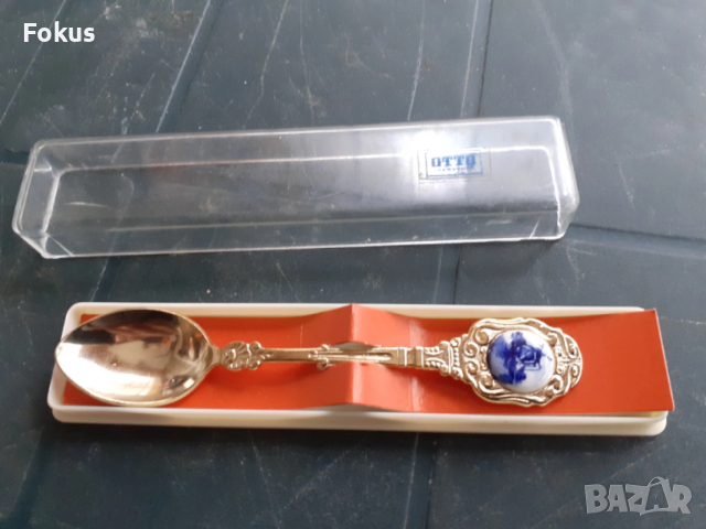 Колекционерска лъжичка OTTO позлата порцелан