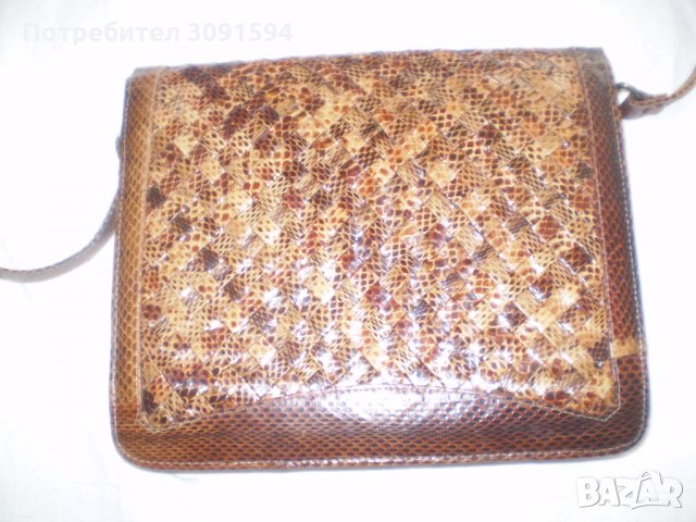 РЕТРО Кожена Дамска Чанта естествена кафява кожа, снимка 3 - Антикварни и старинни предмети - 33859406