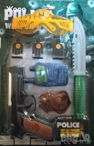 Детски полицейски комплект със пистолет и мишени КН1329