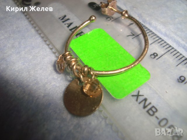 КРАСИВА ВИНТИДЖ АРТ СРЕБЪРНА ОБЕЦА СРЕБРО 925 с ПОЗЛАТА и ФАСЕТИРАНО КРИСТАЛЧЕ 23877, снимка 6 - Обеци - 38352348