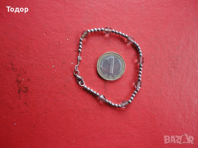 Сребърна гривна с камъни 5