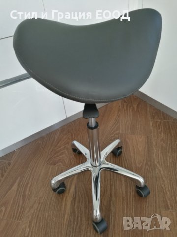 *Козметичен/фризьорски стол - табуретка Organic 59/78 см - бяла-черна - сива, снимка 7 - Друго оборудване - 28061653