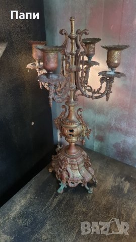Бронзов свещник от 19-век., снимка 4 - Други ценни предмети - 42767659