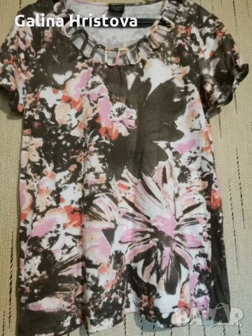 СТРАХОТНА БЛУЗКА НА ЦВЕТЯ РАЗМЕР XL , снимка 3 - Тениски - 29631787