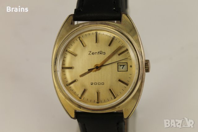 1960's ZENTRA 2000 Немски Позлатен Часовник, снимка 4 - Антикварни и старинни предмети - 40072607