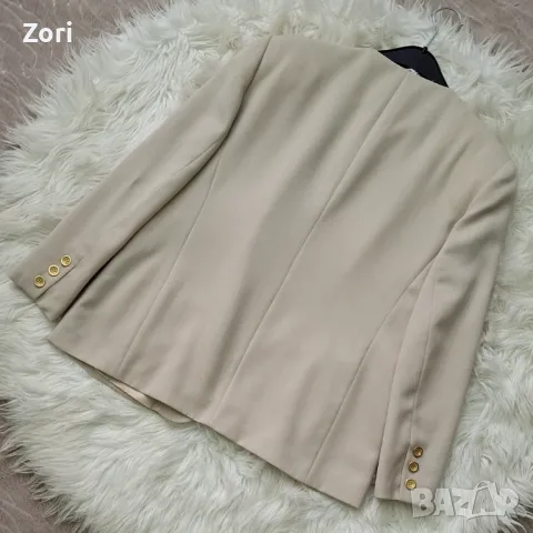 СТИЛНО и ЕЛЕГАНТНО светлобежово сако ХЛ размер , снимка 6 - Сака - 49774605