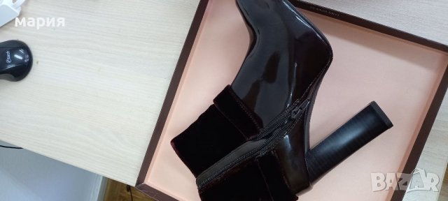 Модерни боти лак и плюш, снимка 4 - Дамски боти - 38332786