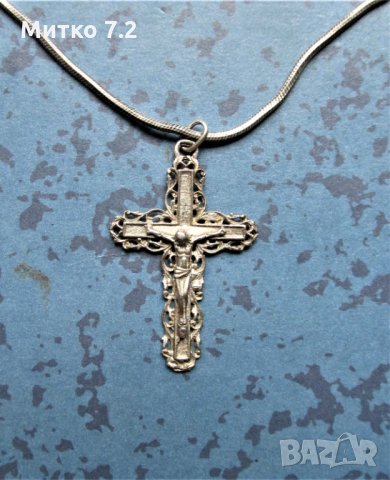сребърно кръстче - 4, снимка 3 - Други - 31480441