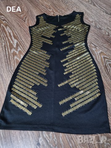 Черна рокля със златни частици S/M-20лв., снимка 2 - Рокли - 40778267