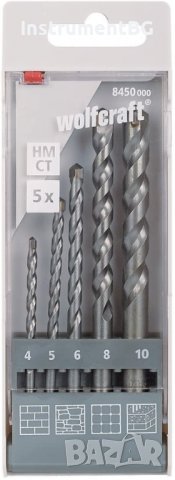 Комплект свредла за камък Wolfcraft / 5 броя