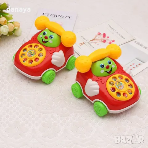 5910 Механична детска играчка телефонче с въженце, снимка 4 - Музикални играчки - 50432969