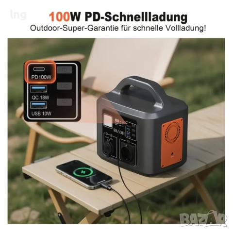 Продавам нова преносима зарядна станция 600W - за къмпинг и аварии, снимка 4 - Къмпинг мебели - 51643026