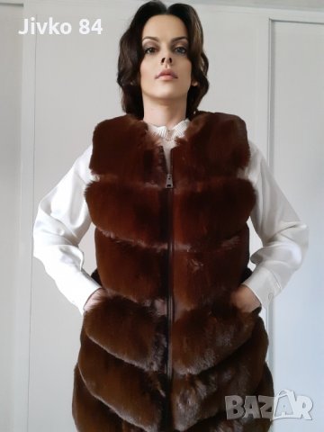 Дълги дамски естествени елеци  от РЕКС (кралски заек)