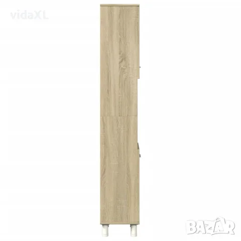 vidaXL Шкаф за баня, сонома дъб, 30,5x30x179 см, инженерно дърво, снимка 5 - Шкафове - 56148232