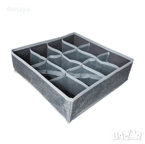 5527 Органайзер за бельо и чорапи, 24-16-12 отделения, сив, снимка 7 - Органайзери - 48232409